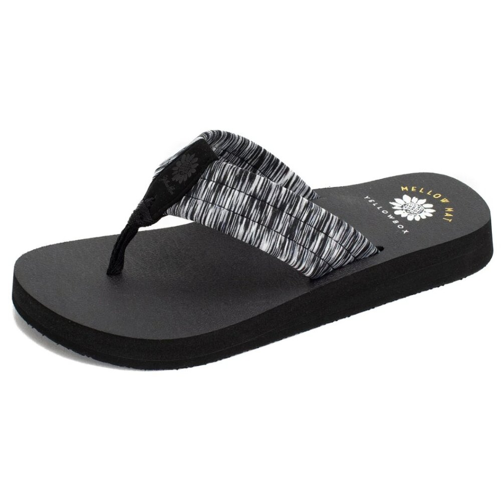 Yellow Box Nadia Black Flip Flops with Mellow Mat Sole